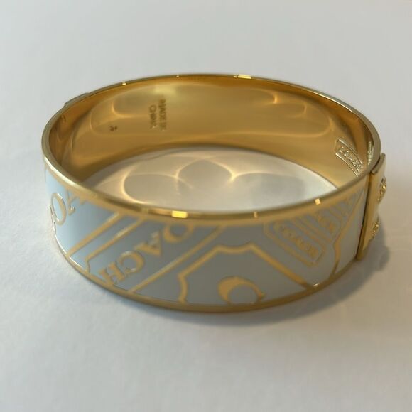 NWB COACH Vintage Gold and White Logo
Bangle Bracelet-Authentic - Picture 4 of 7
